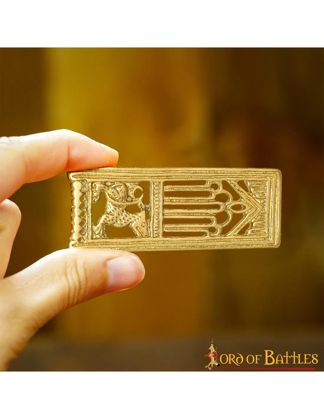 Accessoire décoratif médiéval en laiton pour ceinture ⚔️ Boutique Épées