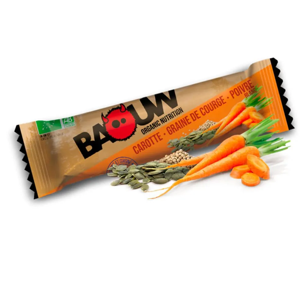 BAOUW Barre 25g Carotte-Graine de courge-Poivre blanc