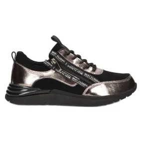 Baskets en cuir Filippo DP3149 / 21 BK GN nickel foncé le noir