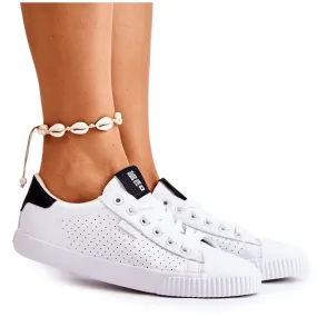 Baskets en cuir pour femmes Big Star HH274071 Blanc et noir blanche