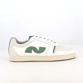Baskets en cuir recyclé | écru et vert "211 off white" - O.T.A