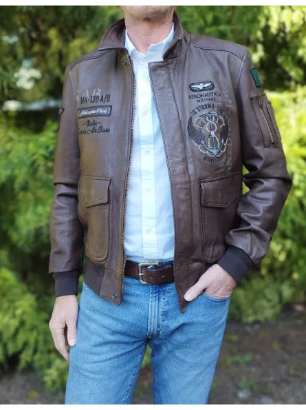 Blouson pilote en cuir Aeronautica Militare