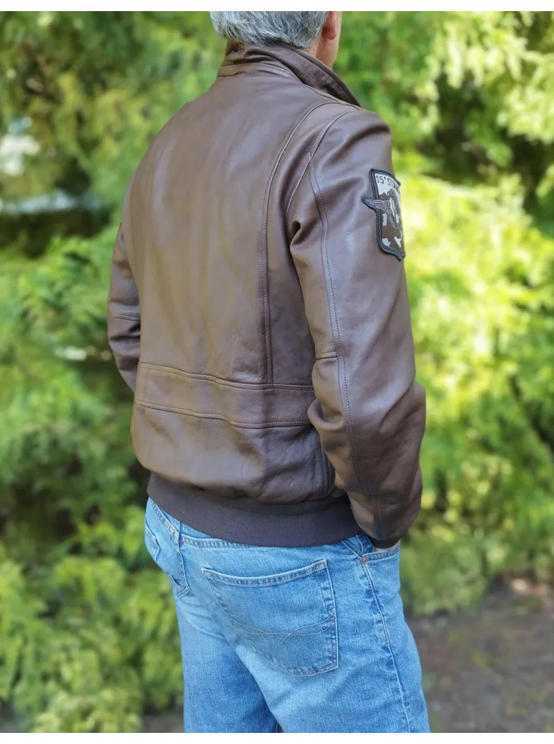 Blouson pilote en cuir Aeronautica Militare