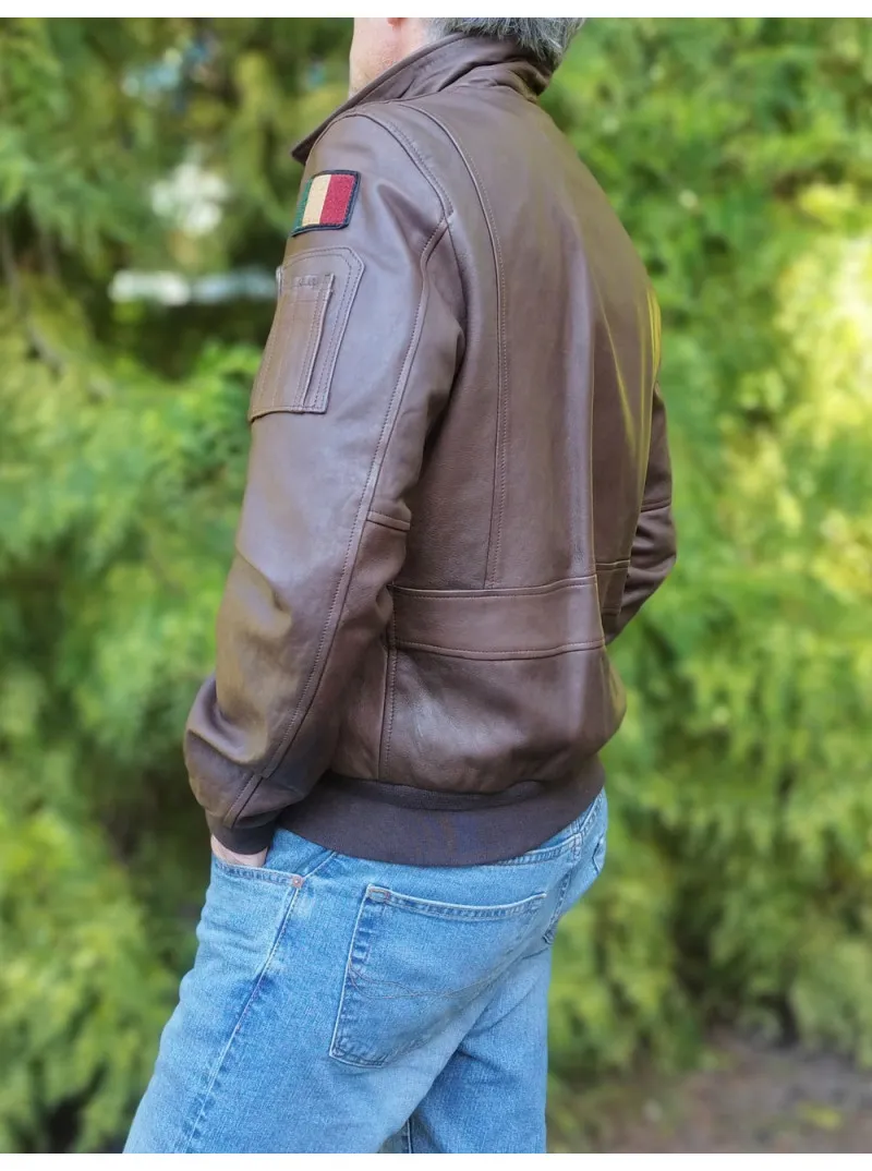 Blouson pilote en cuir Aeronautica Militare