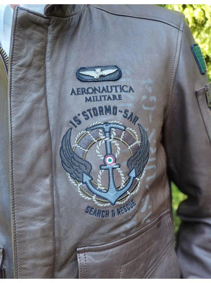 Blouson pilote en cuir Aeronautica Militare