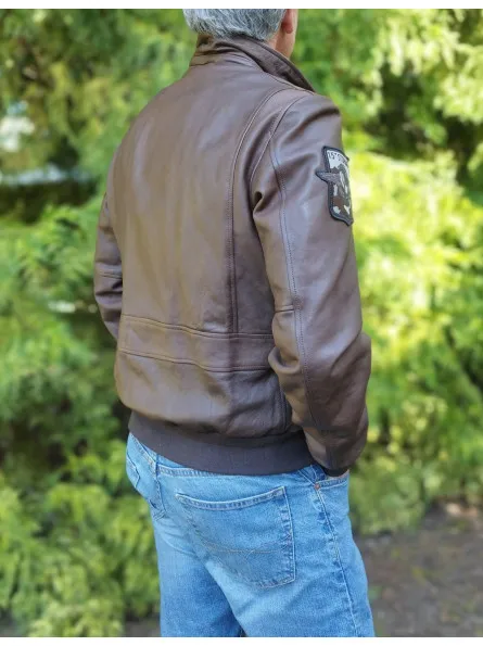 Blouson pilote en cuir Aeronautica Militare