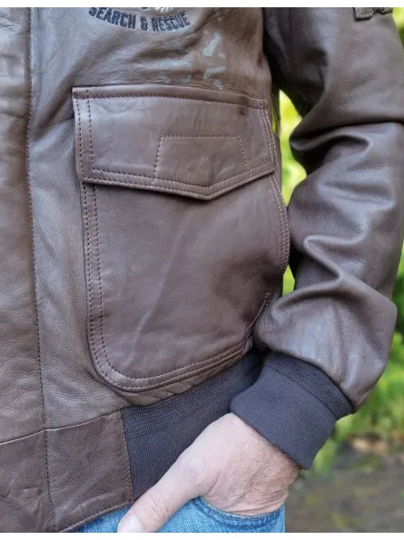 Blouson pilote en cuir Aeronautica Militare