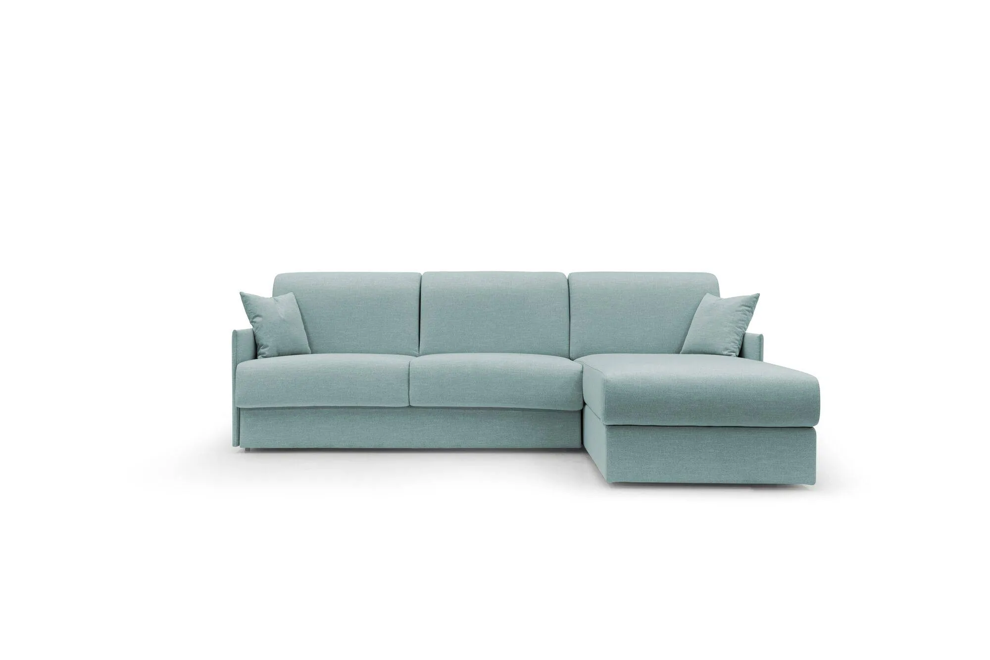 Canapé d&#039;angle réversible tissu recyclé déhoussable Arthur - Bleu Ciel  - Grand 2 places 