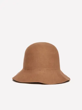 Chapeau cloche camel en 100 % laine