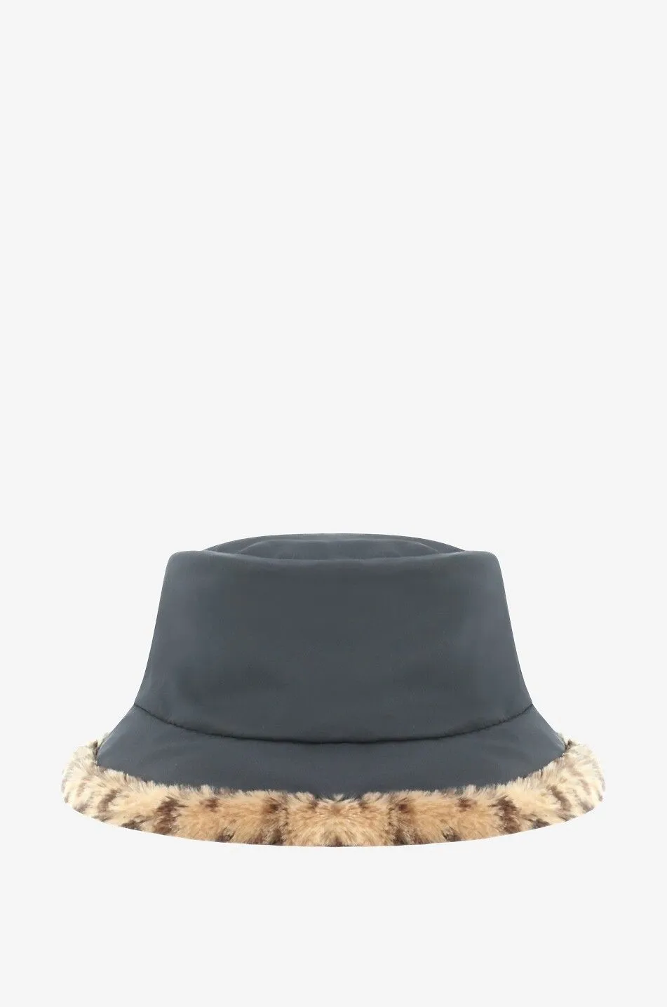 Chapeau cloche en nylon et peluche