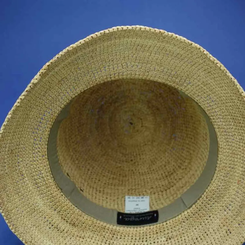 Chapeau cloche raphia crochet coloris marron | Chapeau d'été femme