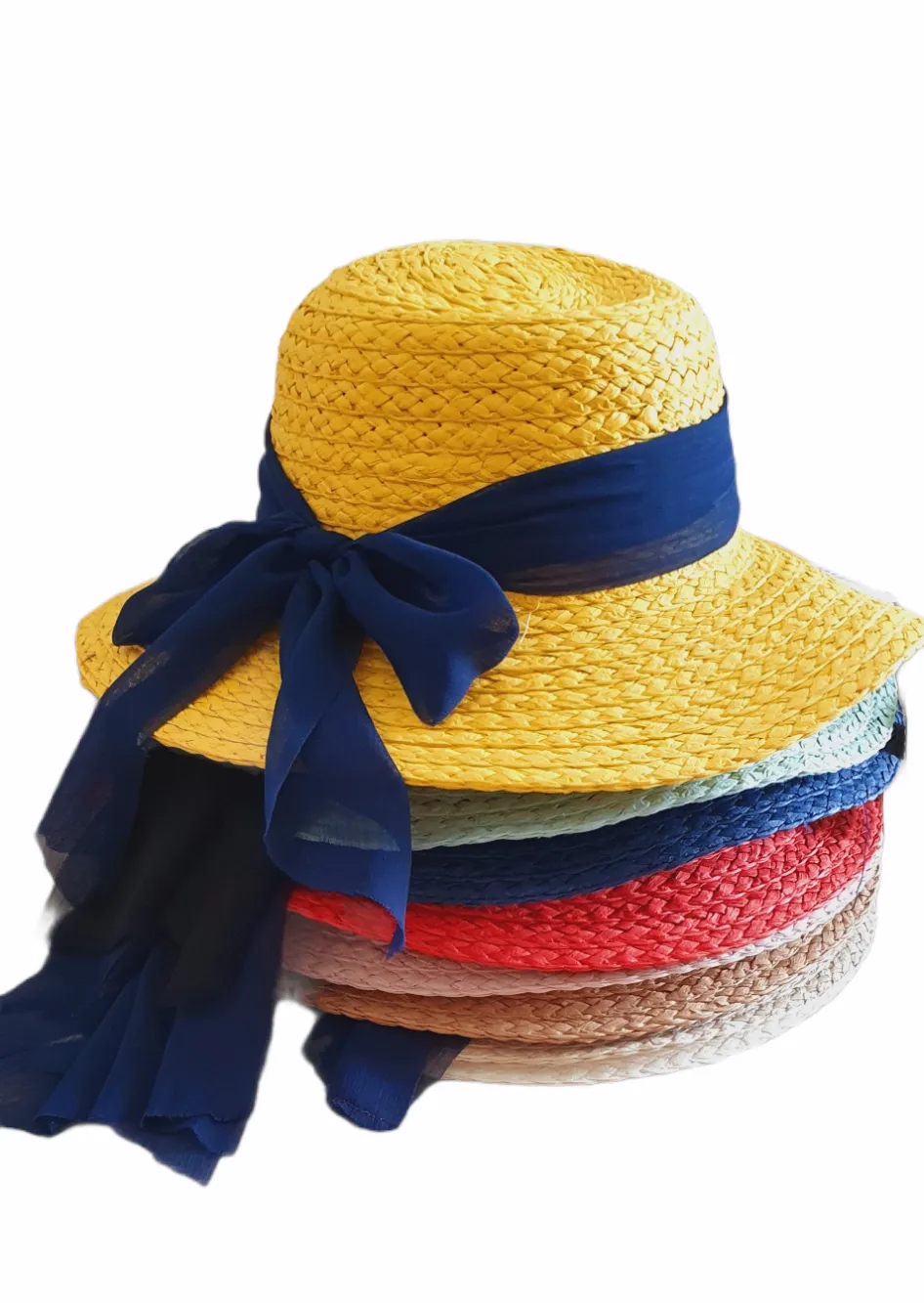 Chapeau de paille à nœud pour fille, 8 couleurs* - Sourire et Grandir