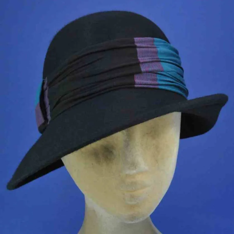 Chapeau type cloche, feutre de laine de qualité | Chapeau femme, noir