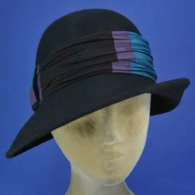 Chapeau type cloche, feutre de laine de qualité | Chapeau femme, noir