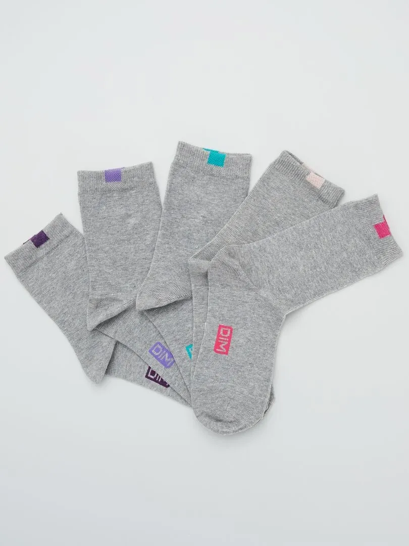 Chaussettes 'DIM' lot de 5 paires - GRIS