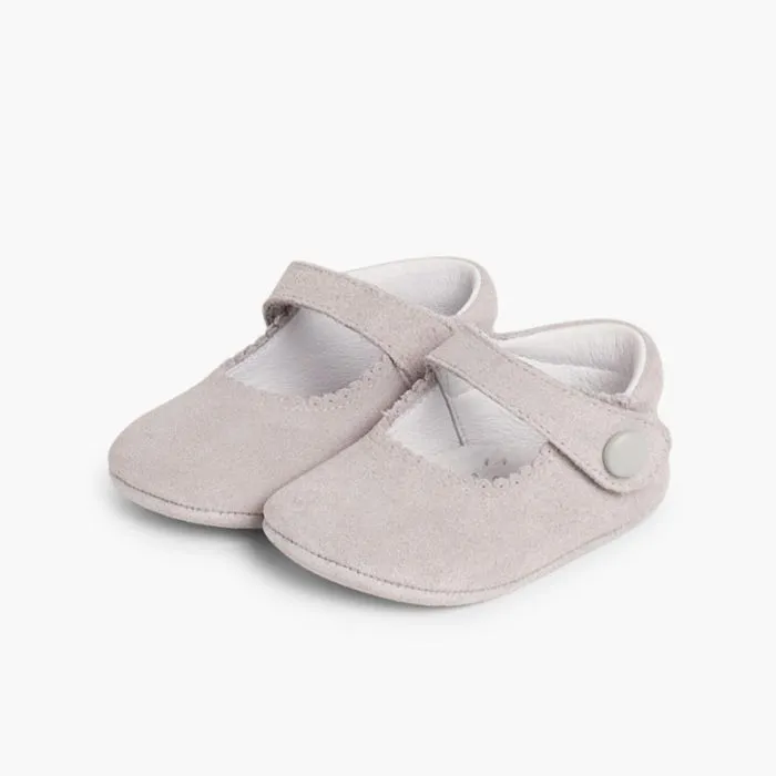 Chaussures en suède avec fermetures à scratch pour bébés