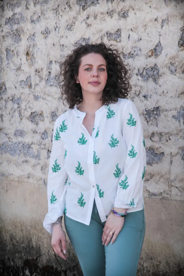 Chemise brodée Eglantine - Mode et prêt à porter