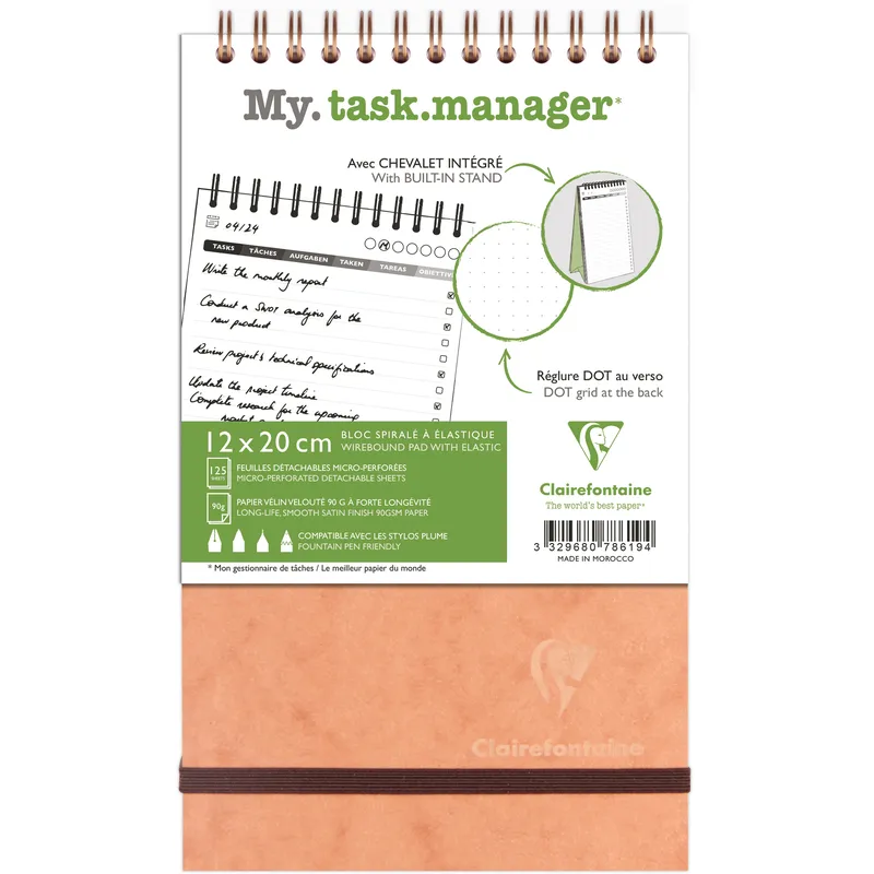 Clairefontaine agenda Agebag My Task M, non daté, brun
