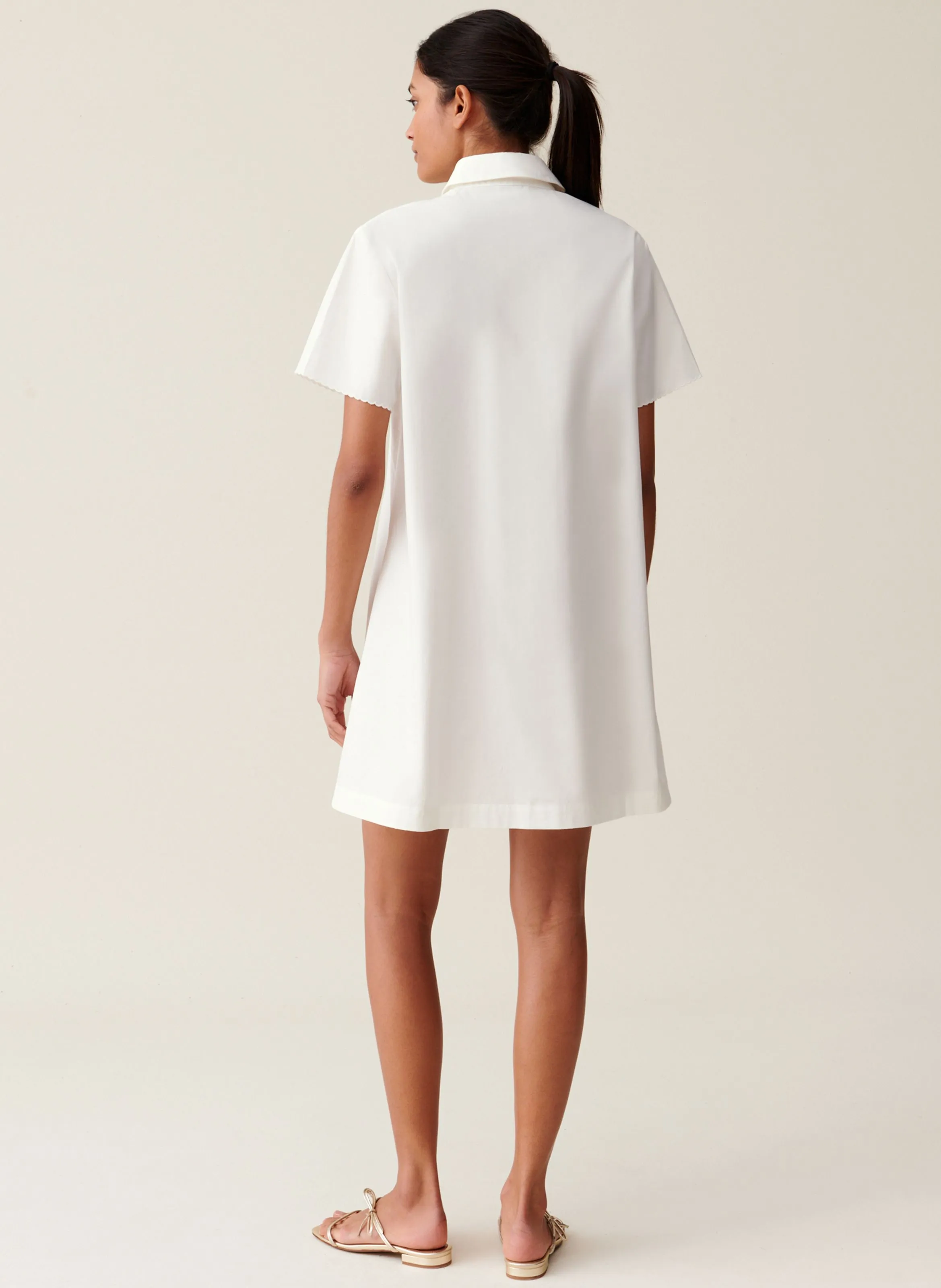 CLAUDIE PIERLOT  Robe chemise brodée en coton - Blanc