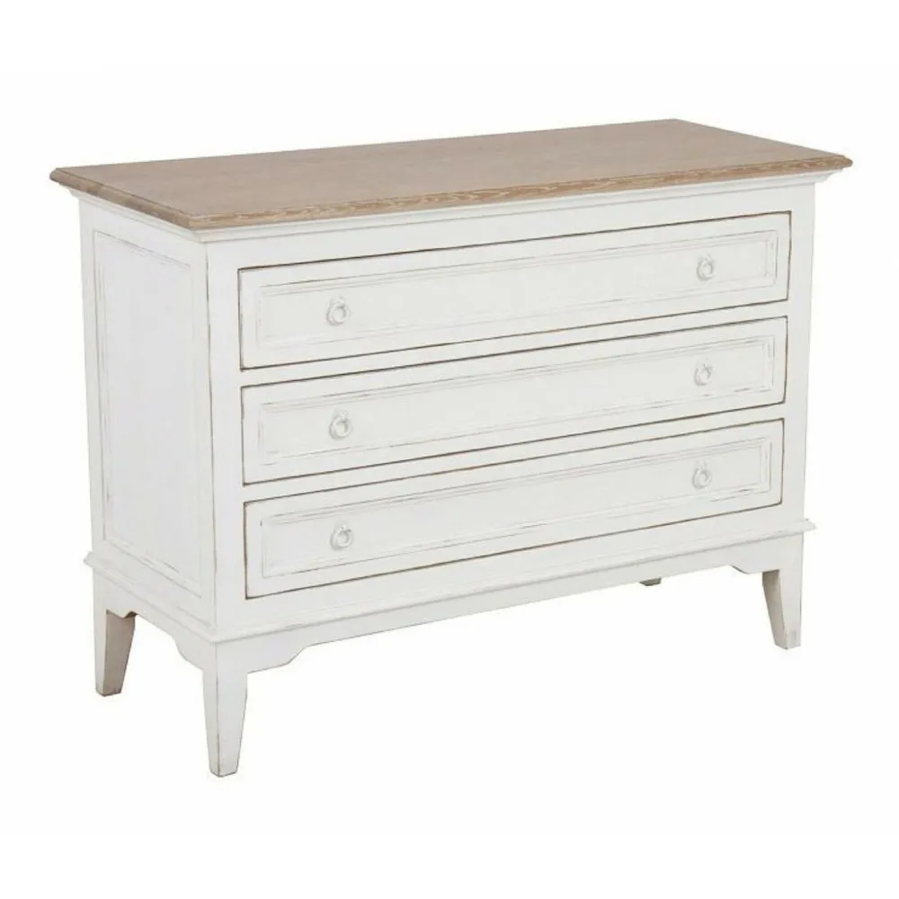 Commode 3 tiroirs bois blanc - esquisse interior's