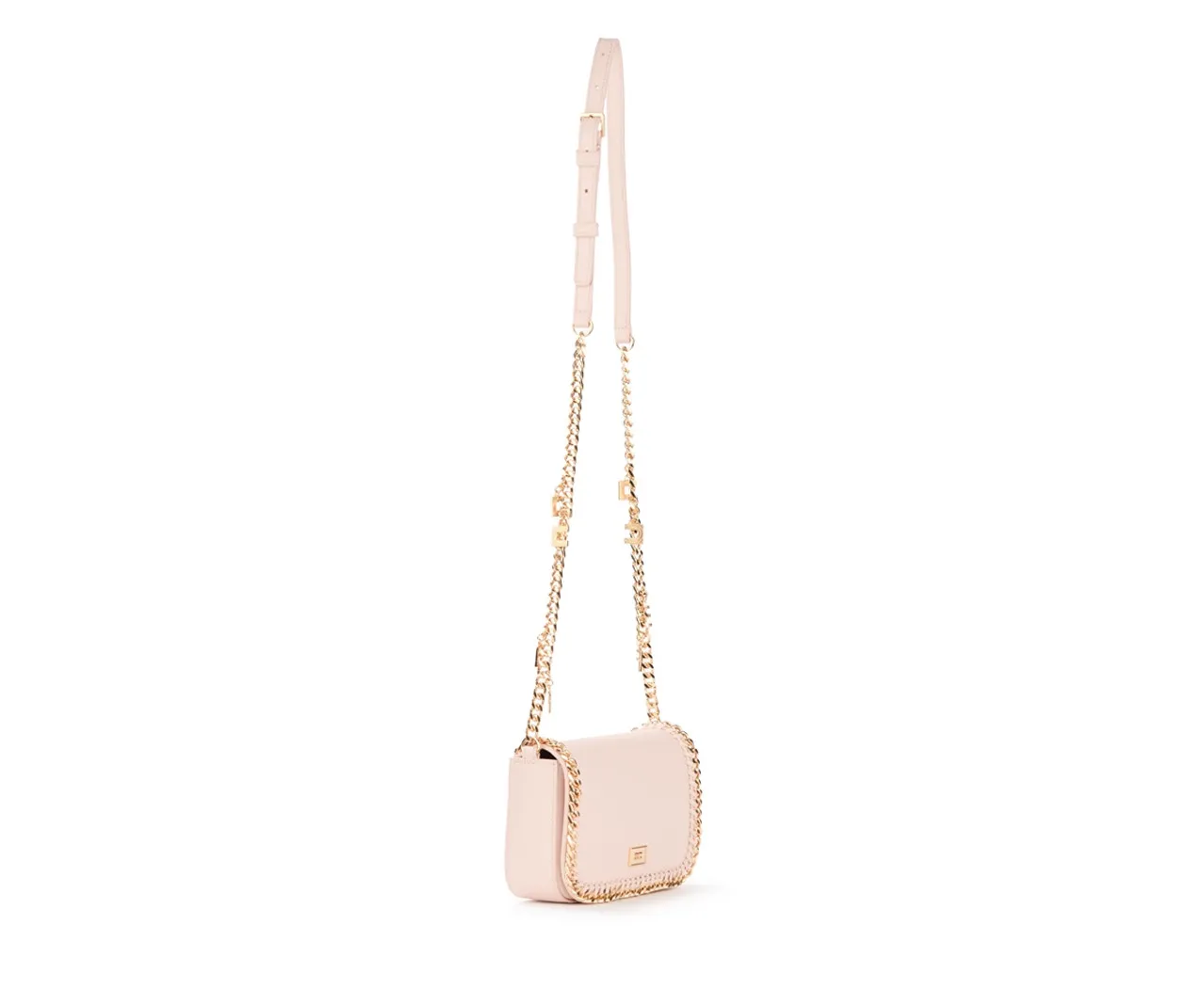 Elisabetta Franchi Sac à bandoulière rose avec chaîne
