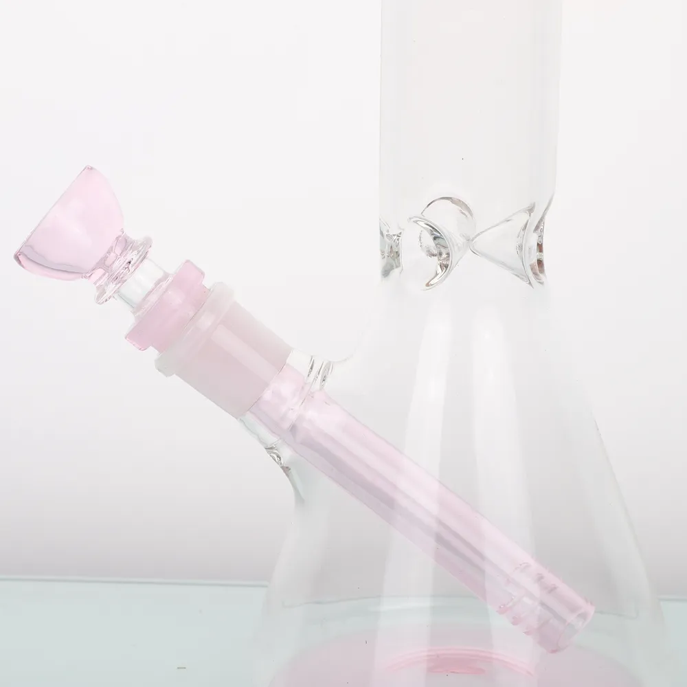 En Gros Nouveau Design H25cm Rose Mignon Kitty Impression Fumer Verre Bong Tuyau/Verre Bécher Bong Tuyau/10 Pouces Eau Bong Narg