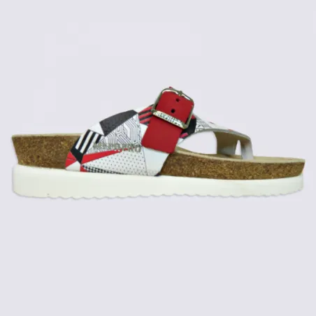 Entre-doigts Mephisto, entre-doigts imprimés femme en cuir rouge et blanc | Igert Chaussure&Maroquinerie
