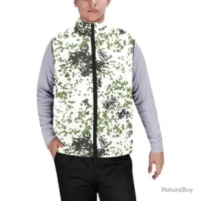 Gilet matelassé doudoune sans manches avec col montant camouflage flecktarn snow