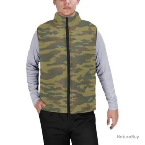 Gilet matelassé doudoune sans manches avec col montant camouflage russe arbuz flora steppes