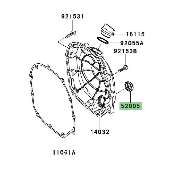 Hublot carter d'embrayage Kawasaki 520050024 | Moto Shop 35