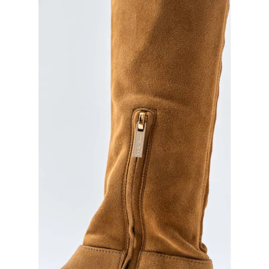 Jimmy Choo Bottes cuissardes en daim camel