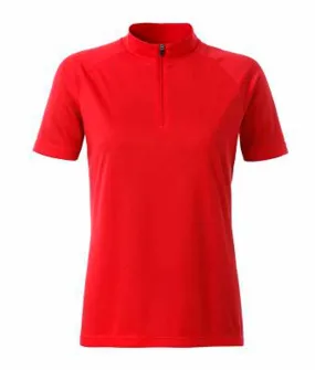 maillot cycliste zippé - FEMME - JN511 - rouge 