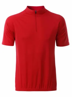 maillot cycliste zippé - HOMME - JN512 - rouge 