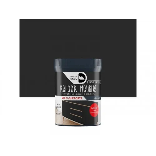 MAISON DECO Peinture Meuble Et Boiserie Relook Noir Intense Satiné ...