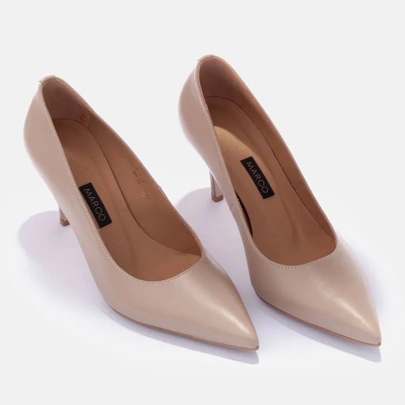 Marco Shoes Escarpins en cuir nappa beige