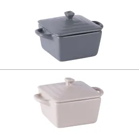 Mini cocotte carré 13 cm en grès (lot de 2) Table passion 