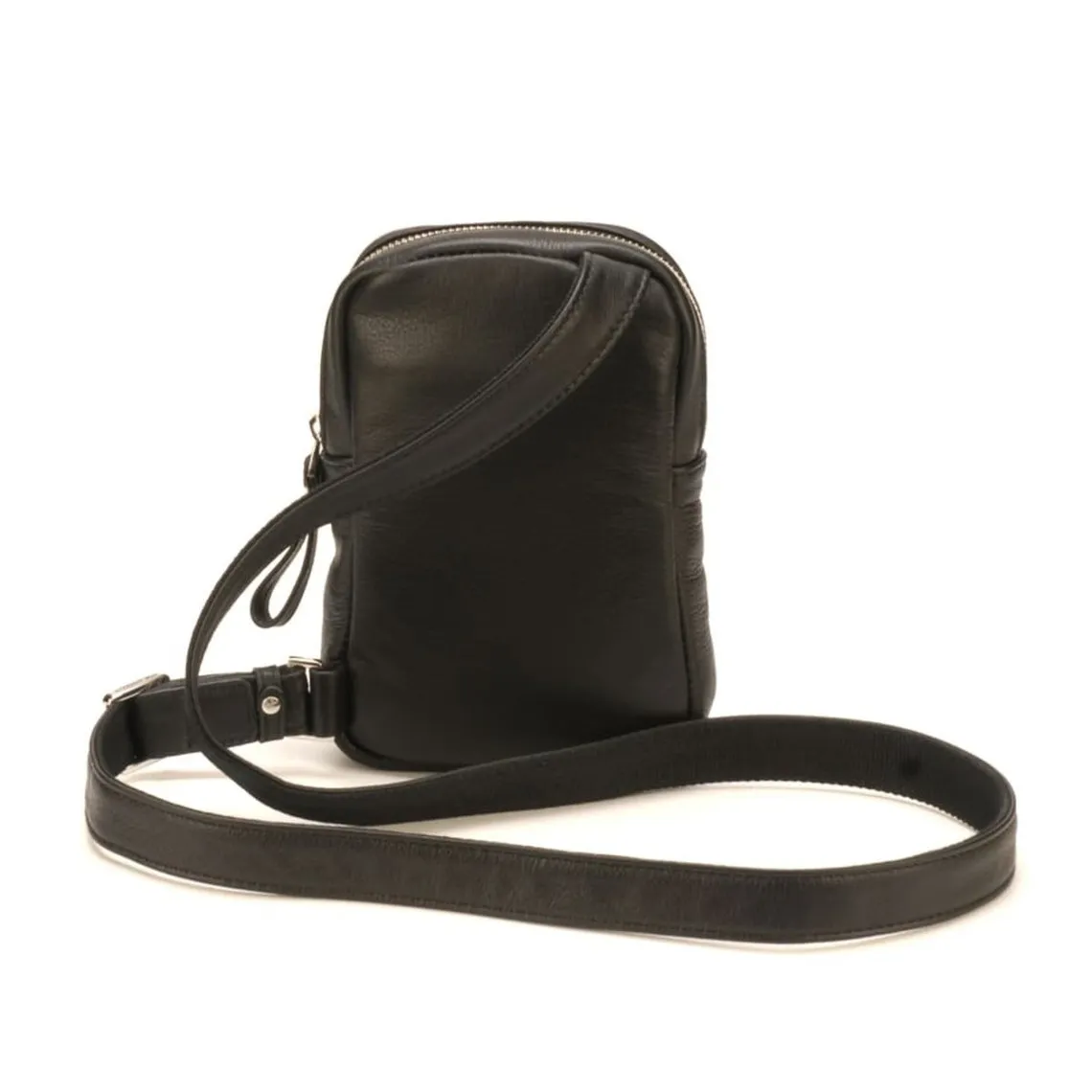 Mini sac bandoulière Arthur & Aston -  cuir noir Noir Arthur & Aston - Sac Besace Messenger Homme sur MenCorner