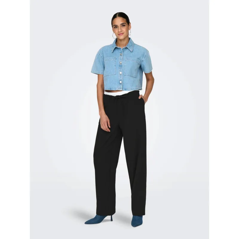 Pantalon ample taille haute tille noir femme - Only | wimod