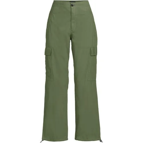 Pantalon Cargo en Popeline à Taille Haute, Femme Stature Standard