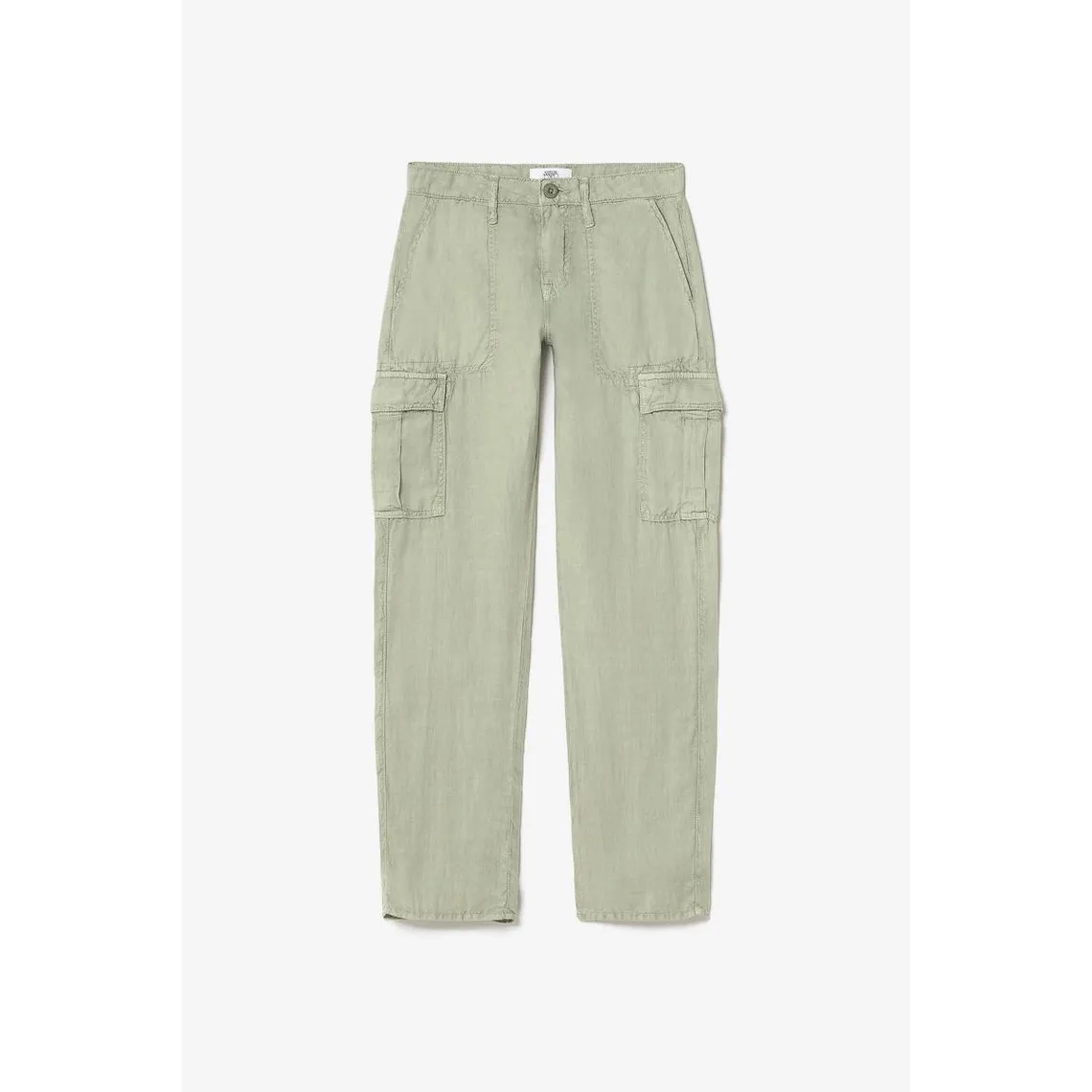 Pantalon carotte LOUISA blanc en lin | 3 Suisses