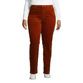 Pantalon Droit en Velours Côtelé Stretch Taille Haute, Femme Grande Taille