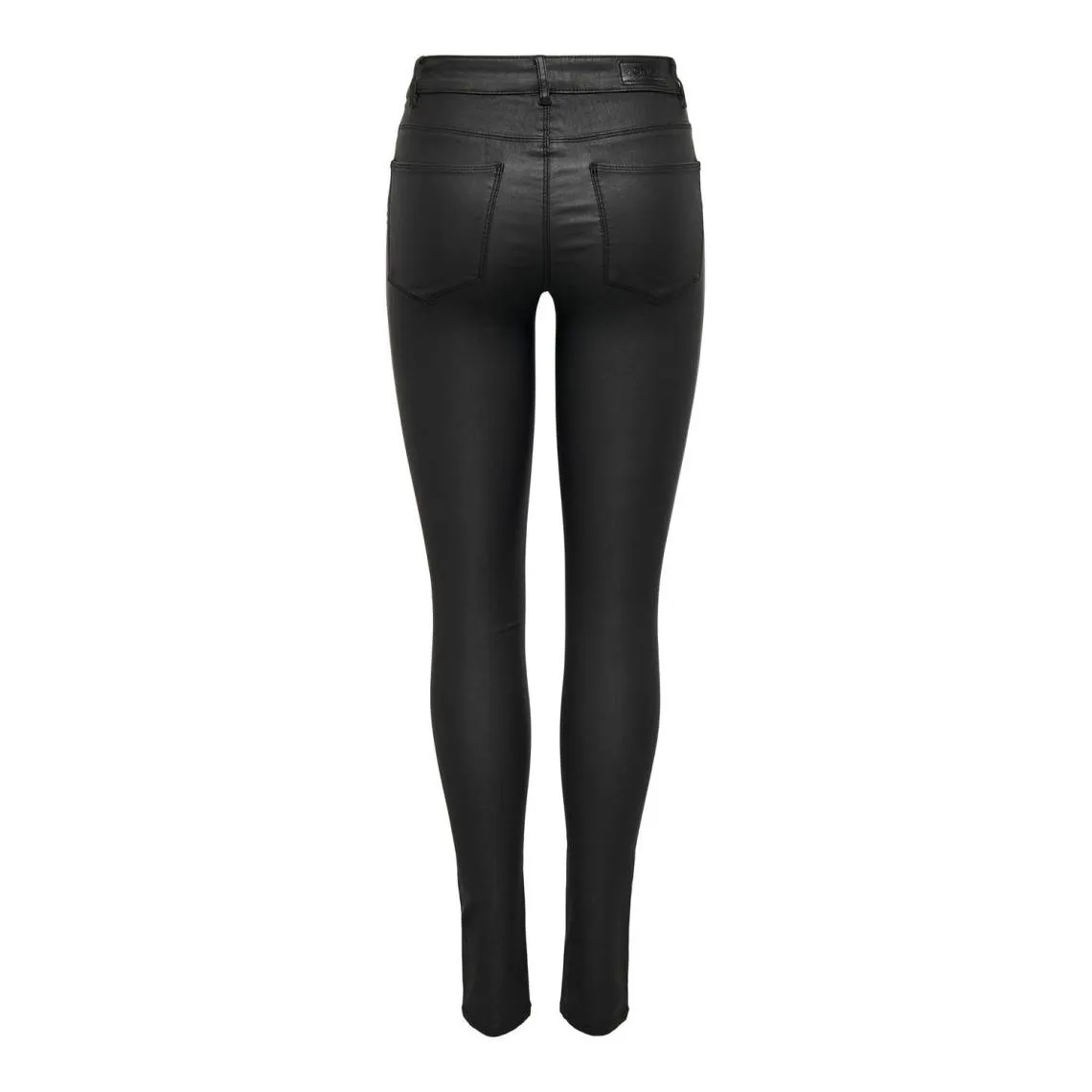 Pantalon en cuir synthétique braguette à boutons taille moyenne noir Isla | 3 Suisses