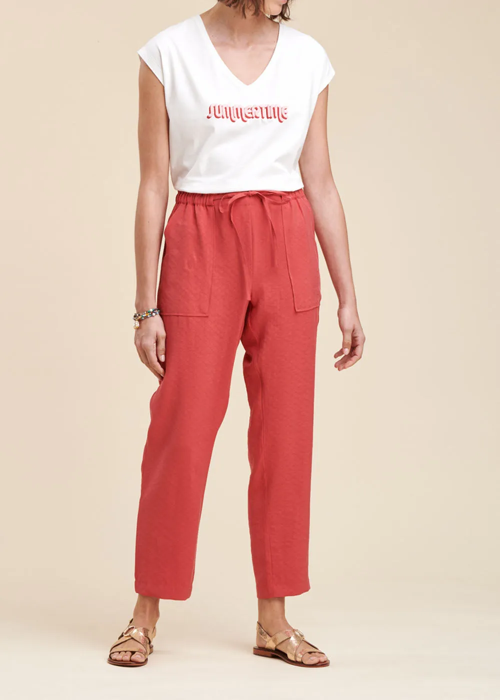 Pantalon fluide, coupe carotte
