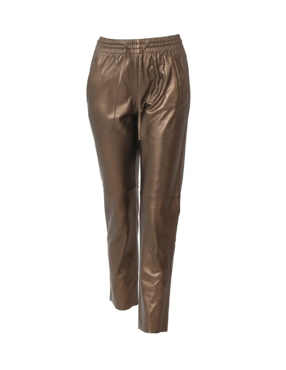 Pantalon jogpant en cuir Oakwood Gift Metal Ref 60959 Gold