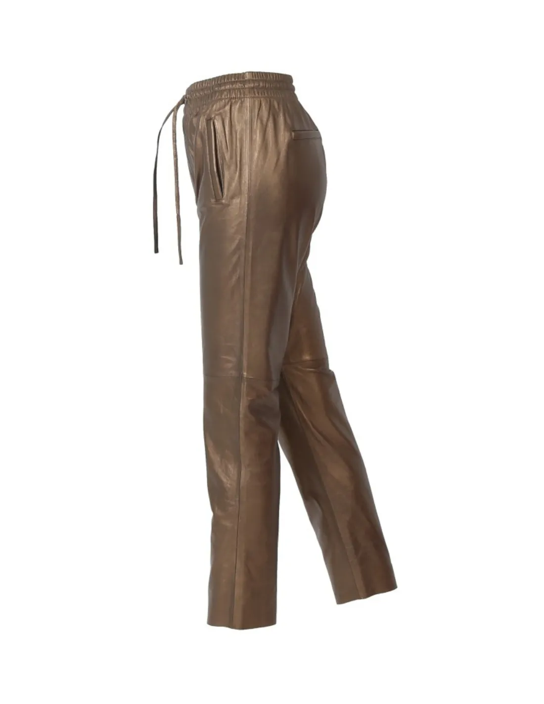 Pantalon jogpant en cuir Oakwood Gift Metal Ref 60959 Gold