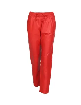 Pantalon jogpant en cuir Oakwood Gift Ref 50426 Rouge Fonce