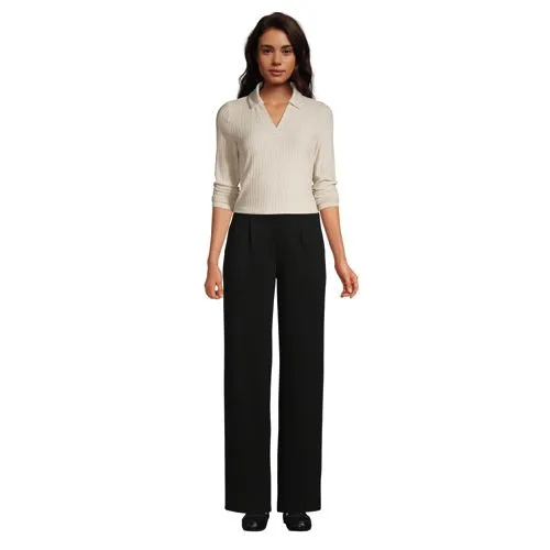 Pantalon Large Sport Knit Taille Haute, Femme Stature Standard