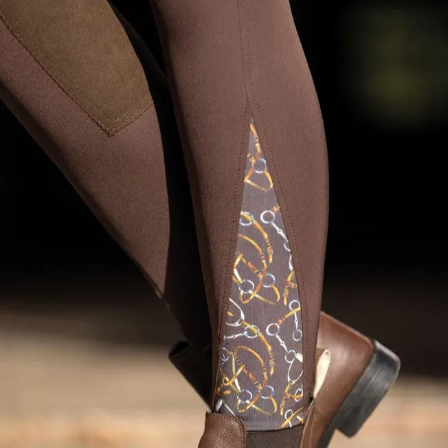 Pantalon équitation femme HKM Allure fond peau taille haute