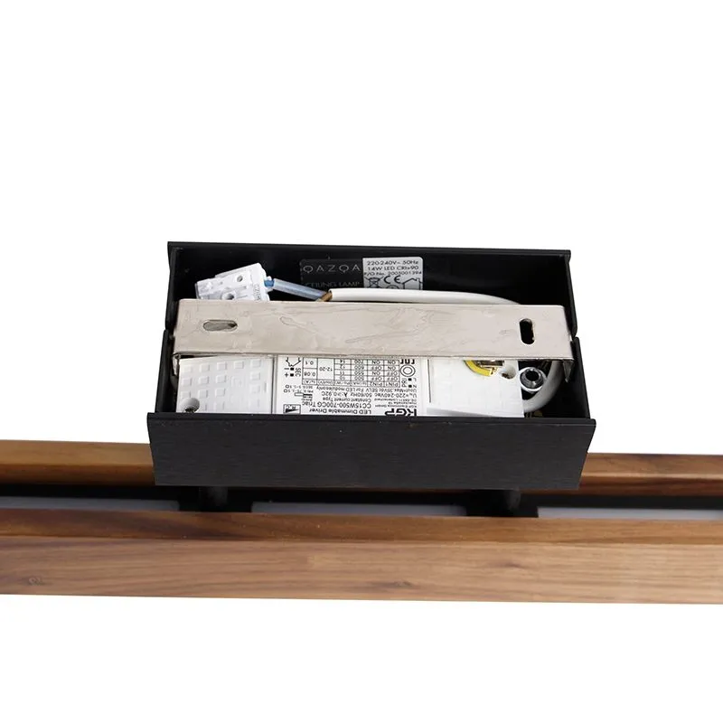 Plafonnier rural bois de noyer 44 cm avec LED - Holz