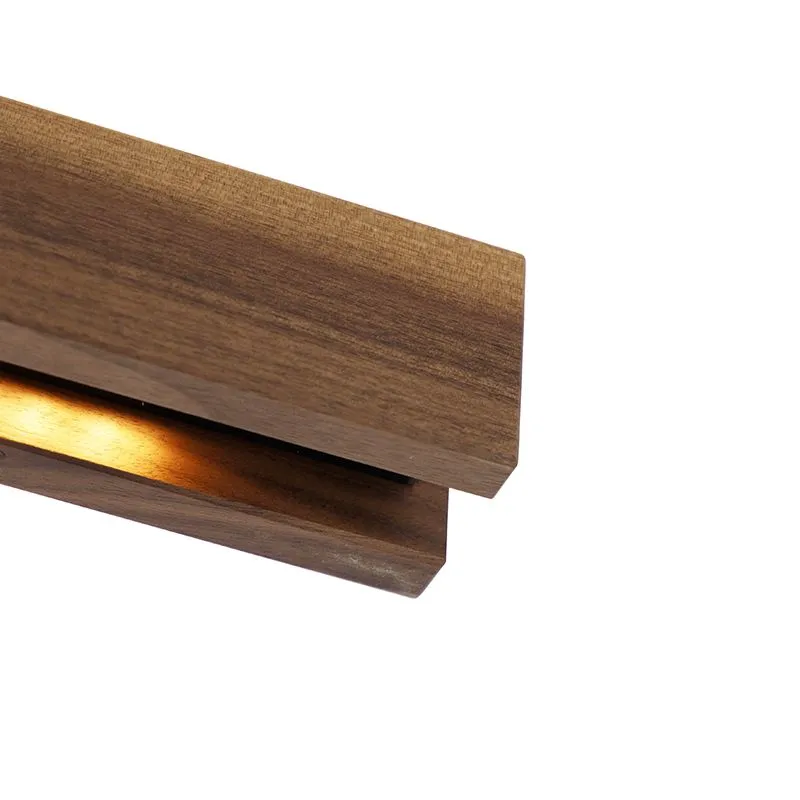 Plafonnier rural bois de noyer 44 cm avec LED - Holz
